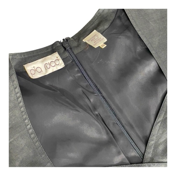 Vintage Pia Rucci black linen dress size 10 runs small. - Picture 7 of 16